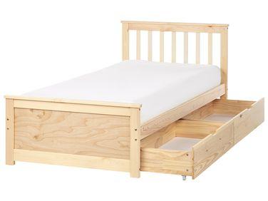 Lit avec tiroirs de rangement bois de pin olendon 90 x 200