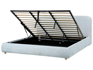 Lit ottoman tissu blagnac 180 x 200 cm bleu clair