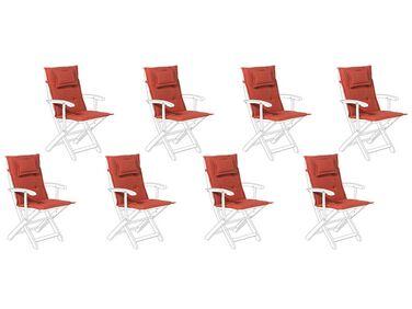 Lot de 8 coussins de jardin maui 40 x 54 cm rouge Lot de 8 coussins de jardin maui 40 x 54 cm rouge