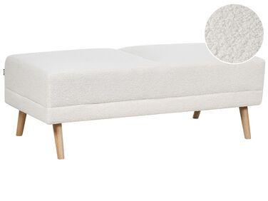 Ottoman florli boucl/xc3/xa9 blanc cass/xc3/xa9