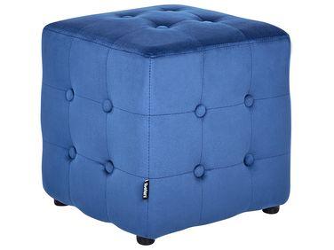 Pouf en velours 36 x 36 cm bleu wisconsin