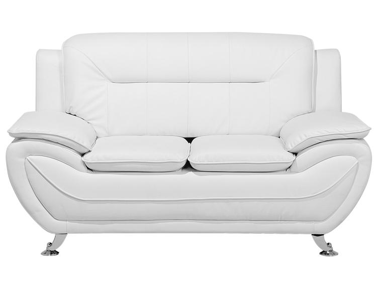 Canap/xc3/xa9 2 places en cuir pu blanc leira Canap/xc3/xa9 2 places en cuir pu blanc leira