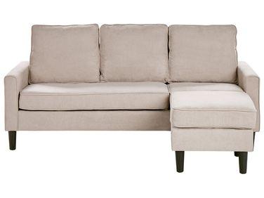 Canap/xc3/xa9 3 places avec pouf en tissu beige avesta Canap/xc3/xa9 3 places avec pouf en tissu beige avesta
