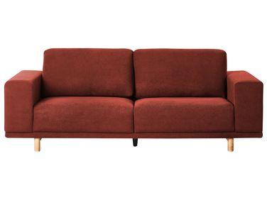 Canap/xc3/xa9 3 places en tissu rouge nivala