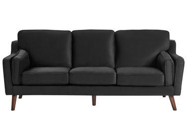 Canap/xc3/xa9 3 places en velours noir lokka Canap/xc3/xa9 3 places en velours noir lokka