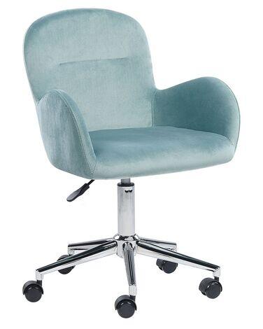 Chaise de bureau priddy velours vert menthe Chaise de bureau priddy velours vert menthe