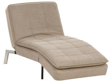 Chaise longue en tissu beige loiret