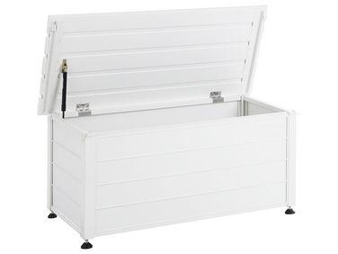 Coffre de rangement campalto m/xc3/xa9tal 113 cm 50 cm blanc