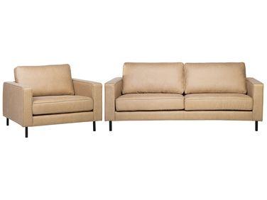 Ensemble canap/xc3/xa9 et fauteuil en cuir pu beige 4 places Ensemble canap/xc3/xa9 et fauteuil en cuir pu beige 4 places