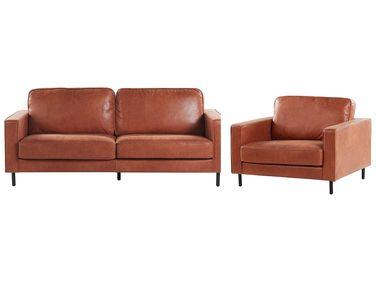 Ensemble canap/xc3/xa9 et fauteuil en cuir pu marron Ensemble canap/xc3/xa9 et fauteuil en cuir pu marron