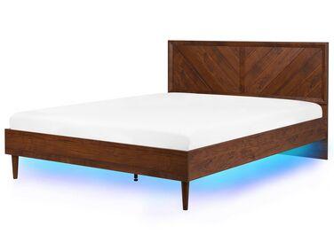 Lit avec led mialet 180 x 200 cm marron fonc/xc3/xa9 Lit avec led mialet 180 x 200 cm marron fonc/xc3/xa9