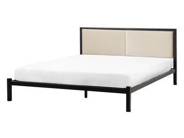Lit avec sommier m/xc3/xa9tal clamart 140 x 200 cm beige