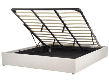 Lit ottoman tissu dinan 180 x 200 cm beige clair Lit ottoman tissu dinan 180 x 200 cm beige clair