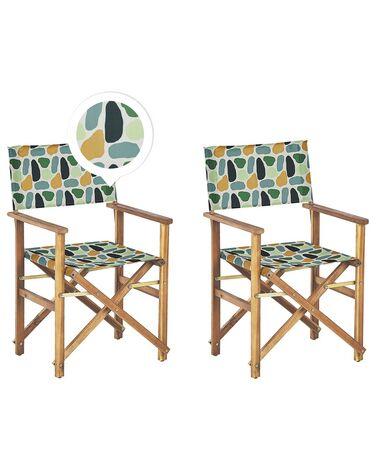 Lot de 2 chaises de jardin cine acacia multicolore Lot de 2 chaises de jardin cine acacia multicolore