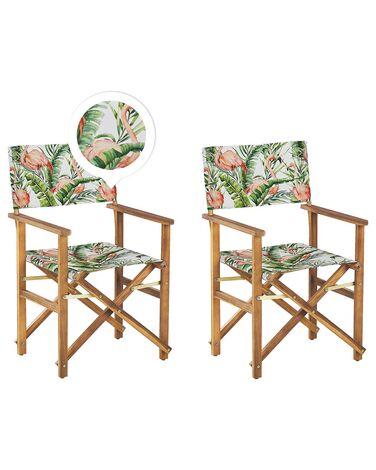Lot de 2 chaises de jardin cine acacia rose Lot de 2 chaises de jardin cine acacia rose