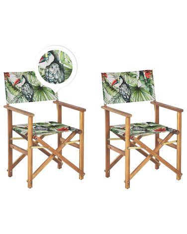 Lot de 2 chaises de jardin cine acacia vert Lot de 2 chaises de jardin cine acacia vert