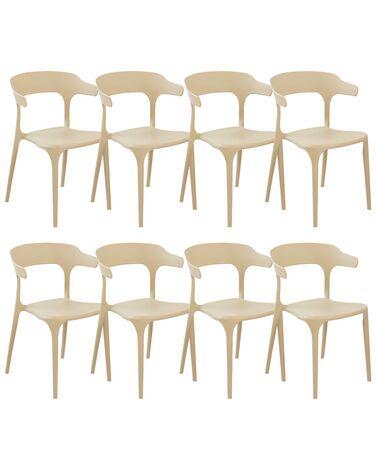 Lot de 8 chaises de salle /xc3/xa0 manger gubbio beige sable Lot de 8 chaises de salle /xc3/xa0 manger gubbio beige sable