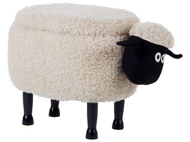 Pouf animal en tissu beige avec coffre sheep Pouf animal en tissu beige avec coffre sheep