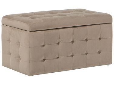 Pouf de rangement michigan velours 72 cm 42 cm marron clair Pouf de rangement michigan velours 72 cm 42 cm marron clair