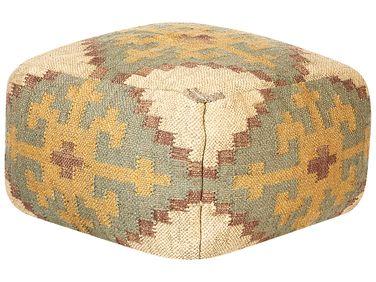 Pouf en jute multicolore 50 x 50 cm saron