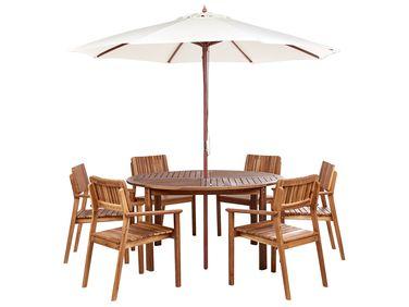Salle /xc3/xa0 manger de jardin 6 places agello avec parasol Salle /xc3/xa0 manger de jardin 6 places agello avec parasol